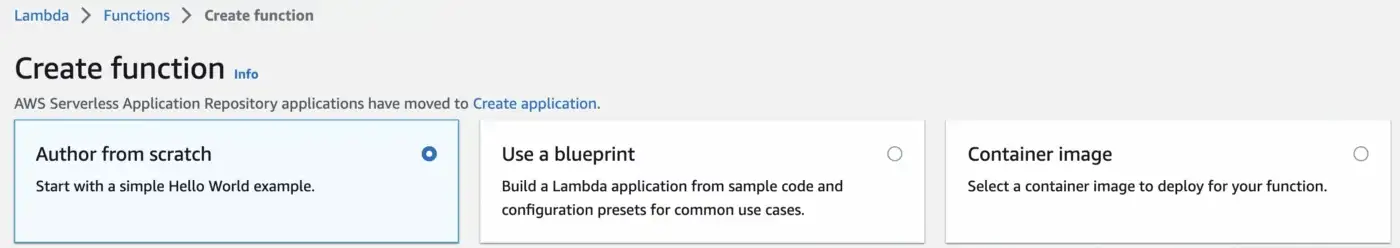 Formas de crear una función Lambda