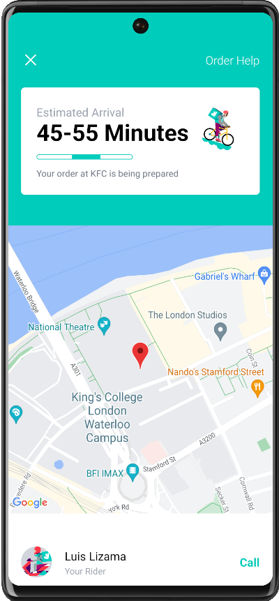 Delivery Status Screen