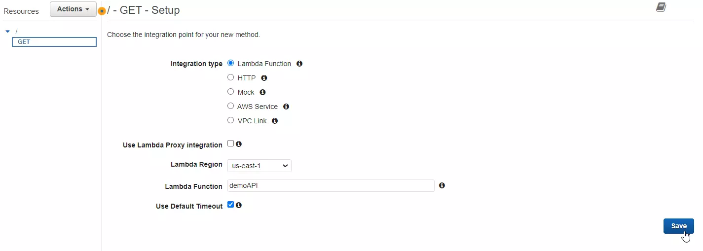 Configuración del método GET en la API